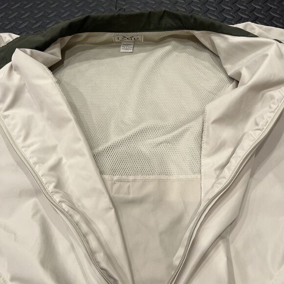 Vintage Izod Windbreaker Large Nylon Zip Up Jacket Golf Biege/pine 80s callaway - Picture 7 of 8